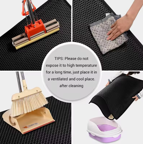 Cat Litter Mat Double Layer Pet Non Slip Large Size Pet Litter Box Filter Mat Waterproof Pet Toilet Cat Litter Trapping Mat