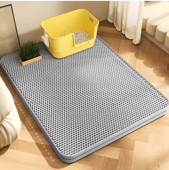 Cat Litter Mat Double Layer Pet Non Slip Large Size Pet Litter Box Filter Mat Waterproof Pet Toilet Cat Litter Trapping Mat