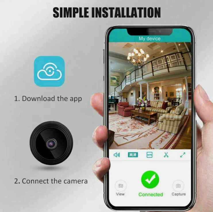 Micro Video Recorder Mini Camera Wireless Design Night Vision Two-Way Talk Camera Motion Detection Alarm System Wireless Camera