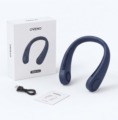 OVENO Neck fan Bladeless 8000mAh Rechargeable Bladeless Neck fan with Display