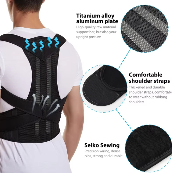 Oveno: Back Brace, Unisex, Shoulder Brace, Adjustable Full Back Support, Suitable for Upper and Lower Back.