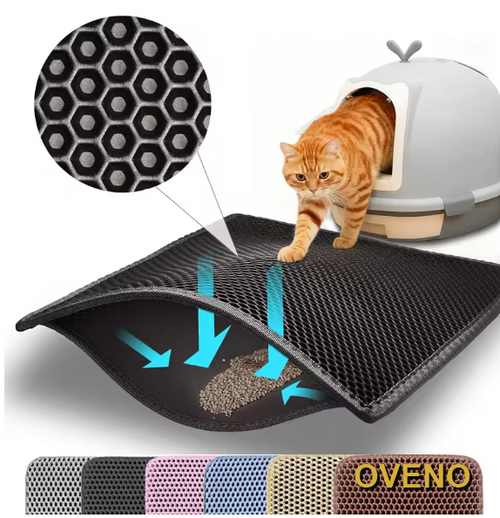 Cat Litter Mat Double Layer Pet Non Slip Large Size Pet Litter Box Filter Mat Waterproof Pet Toilet Cat Litter Trapping Mat